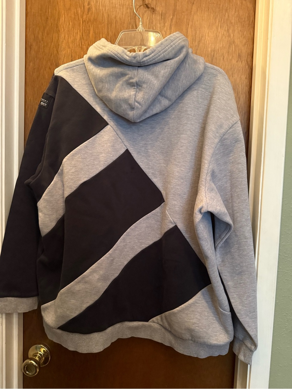adidas Men's Grey and Black Equipment Colorblock Hoodie - Picture 2 of 9